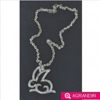collier lapin strass